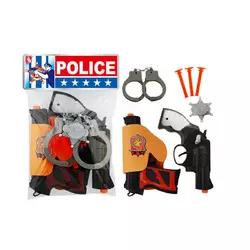 Поліцейський набір 25-33 (192/2) 2 пістолети, наручники, жетон, силіконові патрони, в пакеті