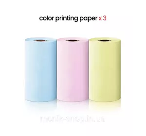 Набір кольорового паперу для дитячого термопринтера, 3 шт. в пакеті
