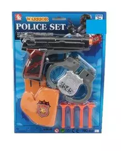 Поліцейський набір 09-8 (168/2) пістолет, патрони на присосках, аксесуари, на листі