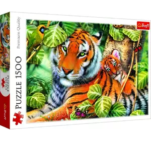 Пазли - (1500 елм.) - "Два тигри" / Trefl
