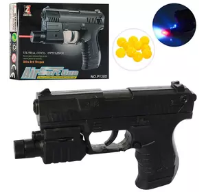 Пістолет 138D на кульках, лазер, світло, бат. (табл.), кор., 15,5-11,5-3 см.