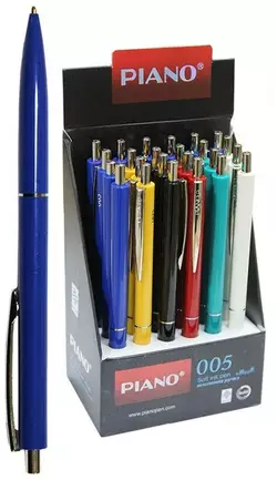 Ручка масляна, синя, автомат, 1 мм, PS-005, Piano