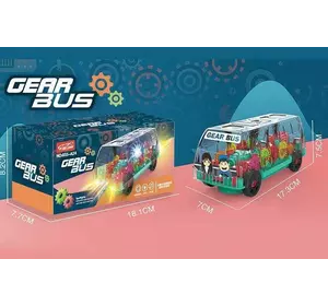 Автобус 035 А-24 (120/2) 3D підсвічування, 2 режими, звук, мелодія, колеса вільного ходу, в коробці