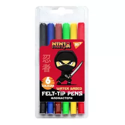 Фломастери YES 6 кольорів "Ninja"