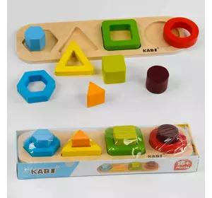 Дерев'яна гра C 47944 (54) геометричний сортер, платформа, 8 деталей, в коробці