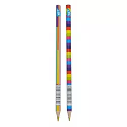 Олівець YES "Rainbow" з чотирибарвним грифелем, трикутний, заточен.
