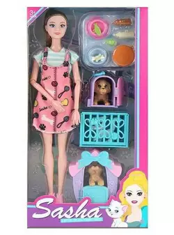Лялька 51816 (60/2) висота 30 см, 3 домашні улюбленці, знімний одяг та взуття, в коробці