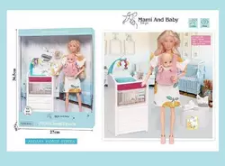 Лялька A 786-1 (36/2) висота 30 см, немовля, зйомне взуття, аксесуари, пеленальний столик, в коробці