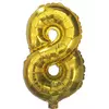 Фольгована кулька цифра "8" золото 35см Китай