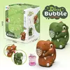 Установка з мильними бульбашками Q 01 B (40/2) 2 види, “Динозаврик”, від батарейок, 2 пляшечки з бульбашками, в коробці