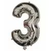Кульки надувні фольговані MK 2723-1 (1000шт) цифри, 18 дюймів, цифра 3,срібло