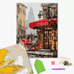 Алмазна мозаїка: Лондонське кафе 40х50