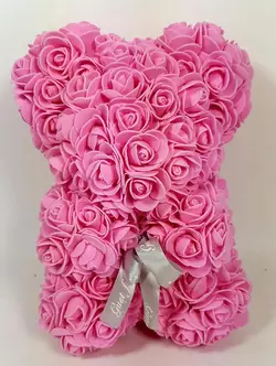 Ведмедик зі штучних 3D троянд 25 см