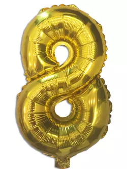 Фольгована кулька цифра "8" золото 35см Китай