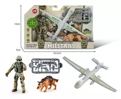 Військовий набір F 9-2 (240/2) безпілотник, фігурка військового, собака, зброя, в коробці