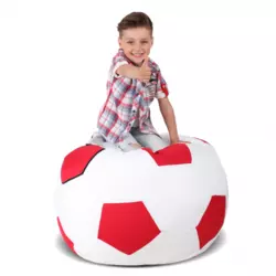Кресло-мяч Белый с красным Детский 70х70