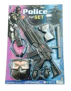 Поліцейський набір AK 012 (24/2) автомат, гранати, маска, окуляри, рація, на листі