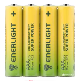 Батарейка ENERLIGHT Super Power AA BLI 4, Zinc Carbon, (U4бл.), пальчик,    Zink Carbon(1/4/48/576)