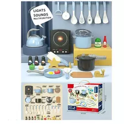 Набір посуду 219-3 XA (24) 31 предмет, плита на батарейках, звук, підсвічування, в коробці