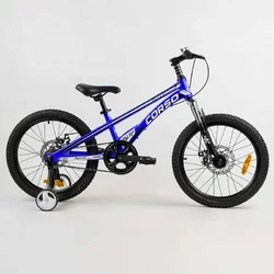 Дитячий магнієвий велосипед 20'' CORSO «Speedline» MG-39427 (1) магнієва рама, дискові гальма, додаткові колеса, зібраний на 75%