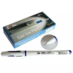 Ручка гелева, 0,5мм, синя, LR-801, LEADER