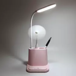 Портативна настільна LED лампа c Power Bank DESK LAMP 1200Mah рожевий