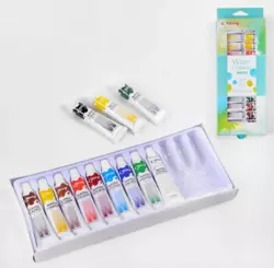 Акварельні фарби для малювання YL 202242-12 (120) 12 кольорів, акварель, тюбик 6 мл, в коробці
