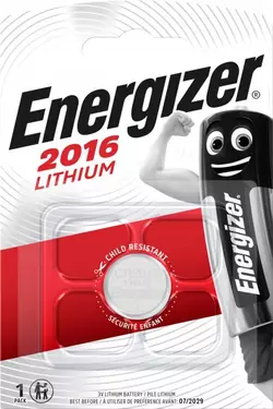 Батарейка ENERGIZER CR2016 Lithium уп. 5шт. відривний ЦІНА ЗА 1 ШТ