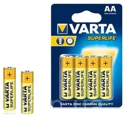 Батарейка VARTA SUPERLIFE R-3 АAA Блістер (сольова) 4шт/бл. 48шт./бл 187