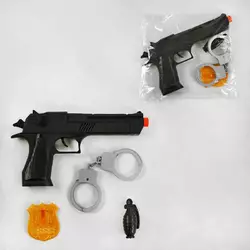 Поліцейський набір 6137-6 (288/2) тріскачка, наручники, жетон, у пакеті