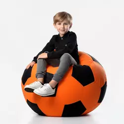 Кресло-мяч Оранжевый с черным Большой 120х120