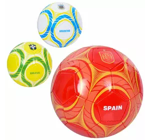 М'яч футбольний EN 3335 розмір 5, ПВХ, 1,8мм, 340-360г, 3 види (країни), кул.