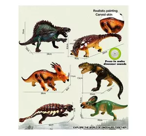 Фігурка MH2197 динозавр, 6 видів, муз., бат., від 20-14-7 см.