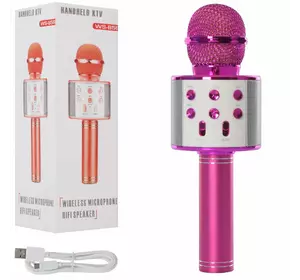 Мікрофон WS858-pink HQ акум., Bluetooth, TFслот, USBвхід, USBшнур, рожевий, кор., 8-23,5-9 см.