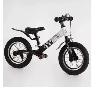 Велобіг Corso ""Skip Jack"" 11057 (1) ЧОРНО-БІЛИЙ, надувні колеса 12"", сталева рама з амортизатором, ручне гальмо, підніжка, в коробці