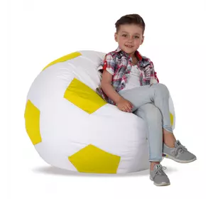 Кресло-мяч Белый с желтым Средний 100х100