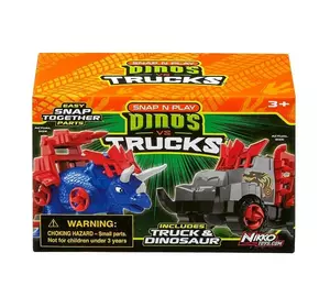 Ігровий набір – машинка та динозавр Triceratops blue
