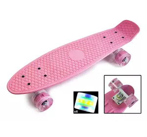 Penny Board "Pastel Series" Нежно-розовый цвет Светящиеся колеса