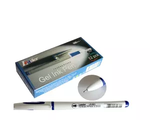 Ручка гелева, 0,5мм, синя, LR-801, LEADER