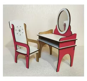 Набір 1: трюмо + стілець (рожевий)