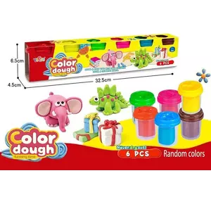 Тісто для ліплення 6878 (60/2) "Color dough", кришечки з відтисками, 6 кольорів, в коробці