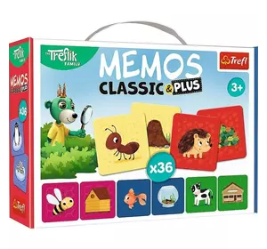 Настільна гра - "Мемос Класичні плюс 36 карт Звірята та їхні хатинки