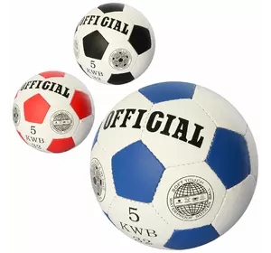 М'яч футбольний OFFICIAL 2500-203 розмір 5, ПУ, 32 панелі, руча работа, 280-310г,3 кольори,кул.