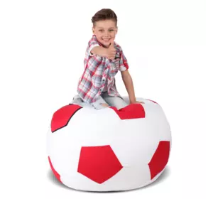 Кресло-мяч Белый с красным Детский 70х70