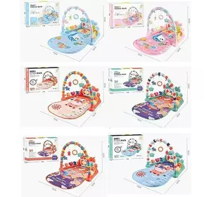 Килимок для немовляти 934-939 дуга, підвіски, піаніно, 3 види по 2 кольори, бат., кор., 47-36-10 см.