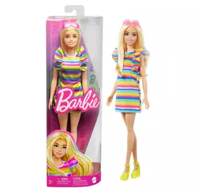 Лялька Barbie "Модниця" з брекетами у смугастій сукні