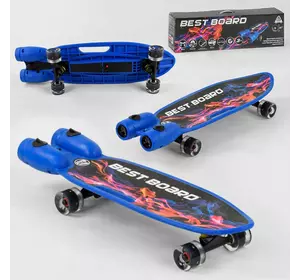 Скейтборд S-00605 Best Board (4) з музикою і димом, USB зарядка, акумуляторні батареї, колеса PU зі світлом 60х45мм
