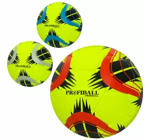 М'яч футбольний 2500-243 розмір 5, ПУ1, 4мм, ручна робота, 32 панелі, 420-440г, 3 кольори, кул.