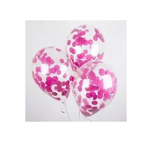 Конфеті для кульок гігантів, 25 грам, кола папір, рожевий, блакитний, червоний, малиновий, фіолетовий 12 пач/уп