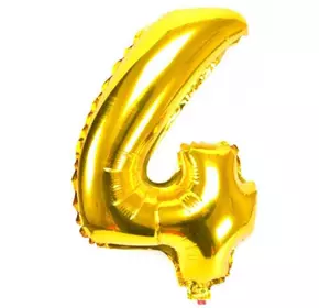 Кульки надувні фольговані MK 2723-1 (1000шт) цифри, 18 дюймів, цифра 4,золото